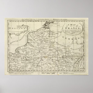 Karte des Kriegsstandortes in Frankreich Poster