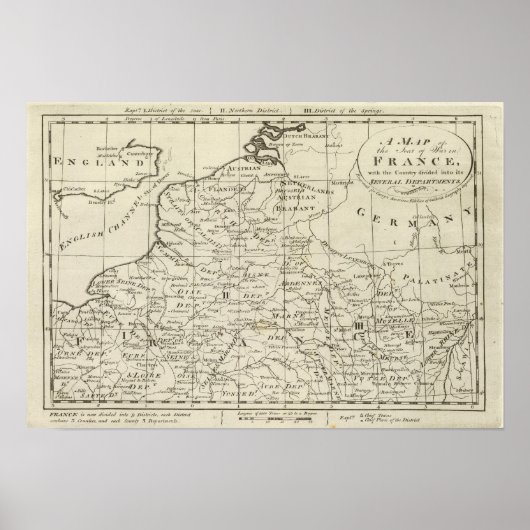 Karte des Kriegsstandortes in Frankreich Poster (Vorne)