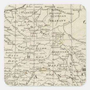 Karte des Kriegsstandortes in Frankreich Quadratischer Aufkleber