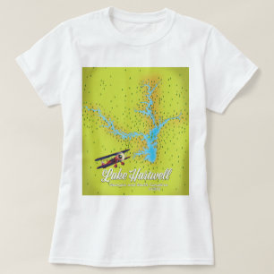 Karte des Lake Hartwell Georgia und South Carolina T-Shirt