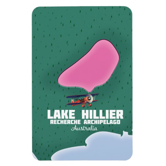 Karte des Lake Hillier in Australien. Magnet (Vertikal)