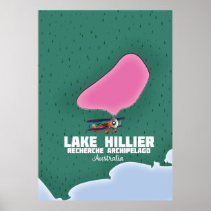 Karte des Lake Hillier in Australien. Poster