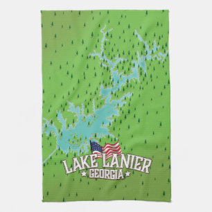 Karte des Lake Lanier Georgia Geschirrtuch