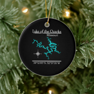 Karte des Lake of the Ozarks Missouri Keramik Ornament