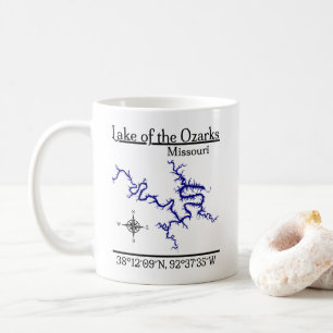 Karte des Lake of the Ozarks Missouri Koordinaten Kaffeetasse