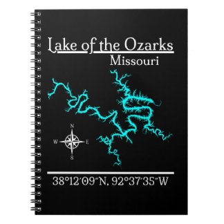 Karte des Lake of the Ozarks Missouri Koordinaten Notizblock