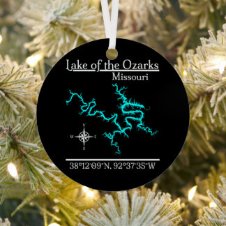 Karte des Lake of the Ozarks Missouri Ornament Aus Metall