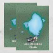 Karte des Lake Okeechobee in Florida. (Vorne/Hinten)