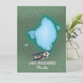 Karte des Lake Okeechobee in Florida. (Stehend Vorderseite)
