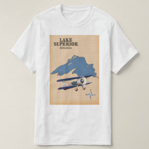 Karte des Lake Superior Nordamerika T-Shirt