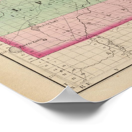 Karte des Landkreises Alpena, Michigan Poster (Ecke)