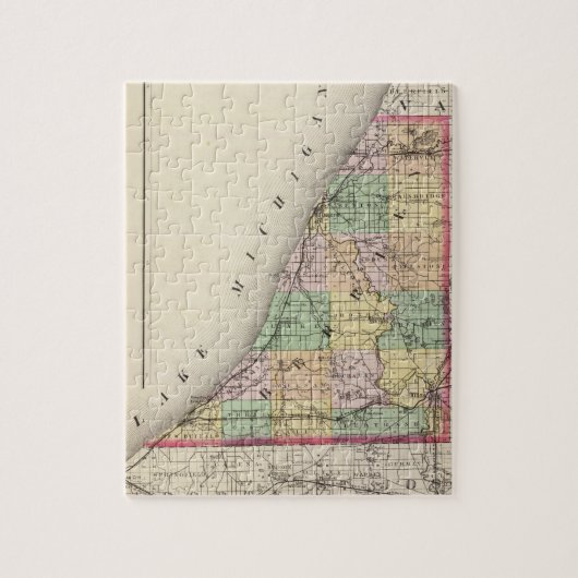 Karte des Landkreises Berrien, Michigan Puzzle (Vertikal)