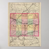 Karte des Landkreises Calhoun, Michigan Poster (Vorne)