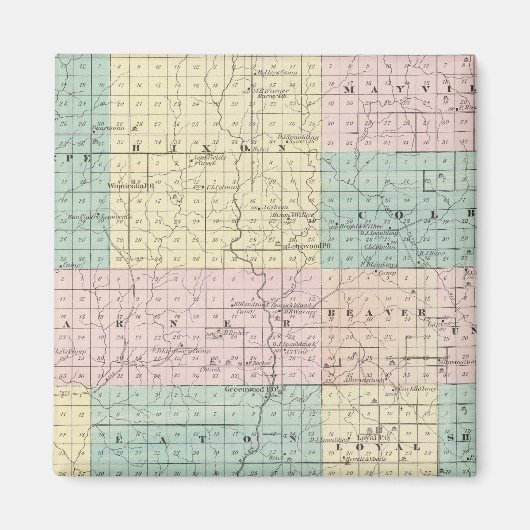 Karte des Landkreises Clark, Staat von Wisconsin Magnet (Vorne)