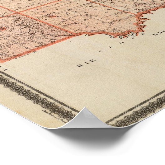 Karte des Landkreises Clinton, Staat von Iowa Poster (Ecke)