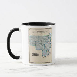 Karte des Landkreises Crawford Tasse