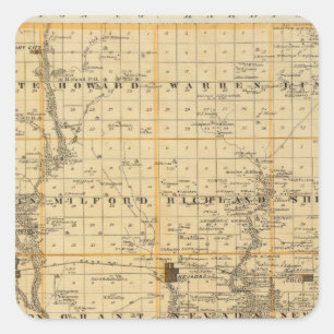 Karte des Landkreises der Geschichte, Staat von Io Quadratischer Aufkleber