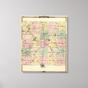 Karte des Landkreises Dodge, Staat von Wisconsin Leinwanddruck