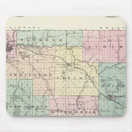 Karte des Landkreises Eau Claire, Staat von Wiscon Mousepad (Vorne)