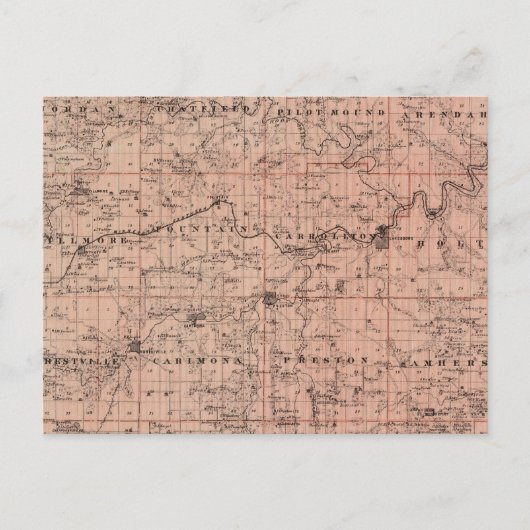 Karte des Landkreises Fillmore, Minnesota (Vorderseite)