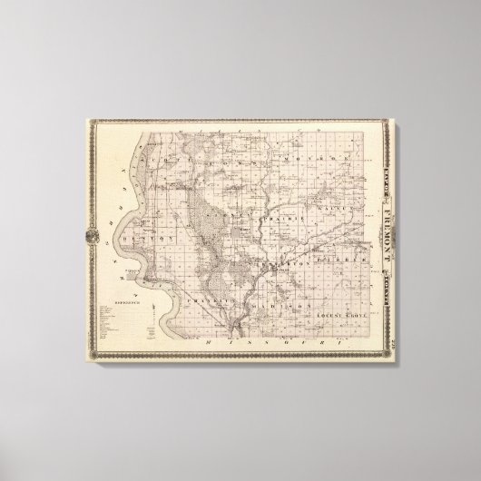 Karte des Landkreises Fremont, Staat von Iowa Leinwanddruck (Vorderseite)