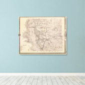 Karte des Landkreises Fremont, Staat von Iowa Leinwanddruck (Insitu (Holzboden))