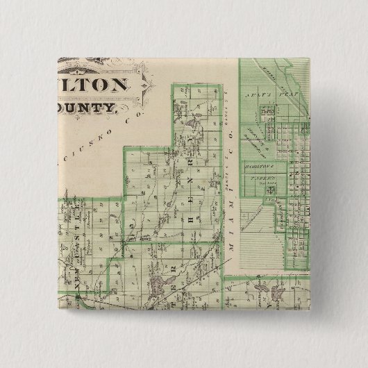 Karte des Landkreises Fulton mit Rochester, Fulton Button (Vorderseite)