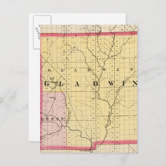 Karte des Landkreises Gladwin, Michigan (Vorne/Hinten)