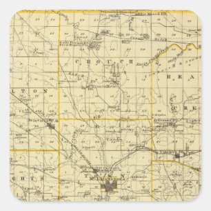 Karte des Landkreises Hamilton Quadratischer Aufkleber