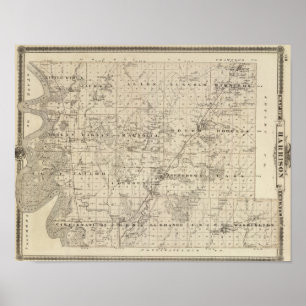 Karte des Landkreises Harrison, Staat von Iowa Poster