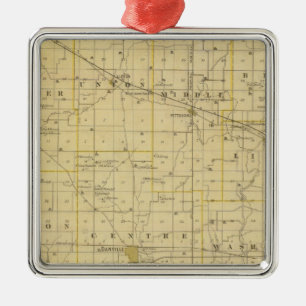 Karte des Landkreises Hendricks Silbernes Ornament