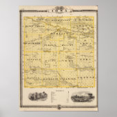 Karte des Landkreises Iowa, Staat von Iowa Poster (Vorne)