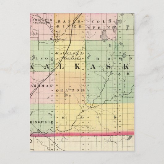 Karte des Landkreises Kalkaska, Michigan (Vorderseite)