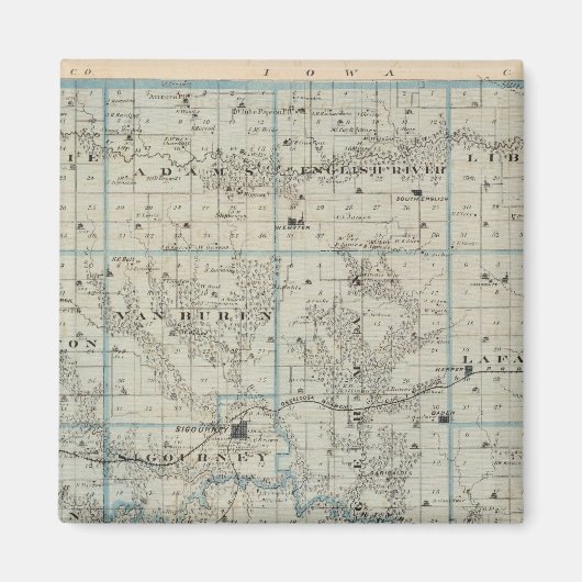 Karte des Landkreises Keokuk, Staat von Iowa Magnet (Vorne)