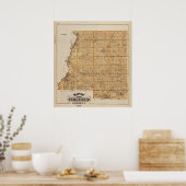 Karte des Landkreises Le Sueur, Minnesota Poster (Küche)