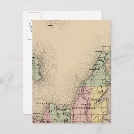 Karte des Landkreises Leelanau, Michigan (Vorne/Hinten)