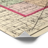 Karte des Landkreises Lenawee, Michigan Poster (Ecke)