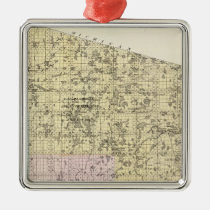 Karte des Landkreises Lincoln Silbernes Ornament