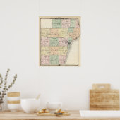 Karte des Landkreises Manitowoc, Staat von Wiscons Poster (Küche)