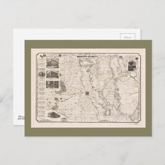 Karte des Landkreises Marion, Florida (1892) (Vorne/Hinten)