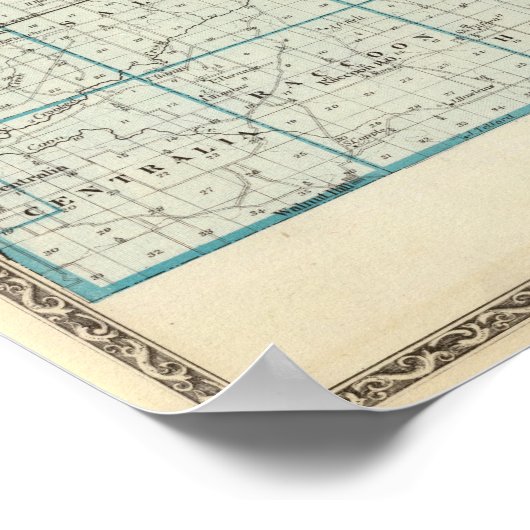 Karte des Landkreises Marion Poster (Ecke)