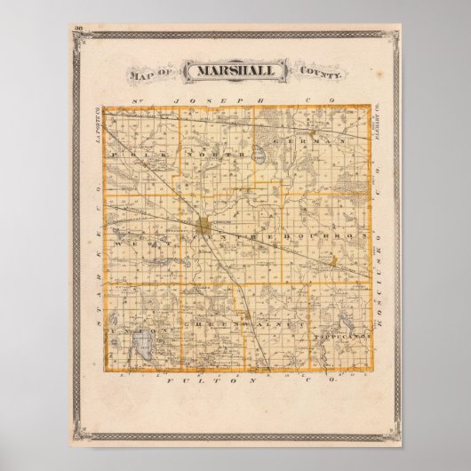 Karte des Landkreises Marshall Poster (Vorne)