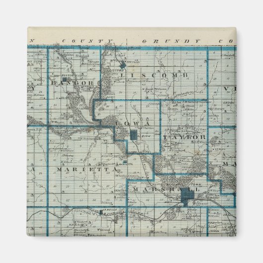 Karte des Landkreises Marshall, Staat von Iowa Magnet (Vorne)