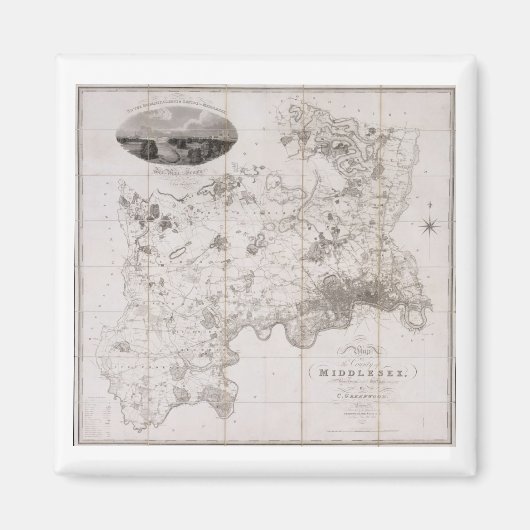 Karte des Landkreises Middlesex, veröffentlicht 18 Magnet (Vorne)