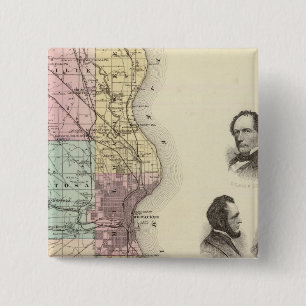 Karte des Landkreises Milwaukee, Staat von Wiscons Button