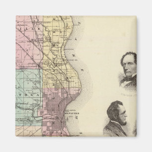 Karte des Landkreises Milwaukee, Staat von Wiscons Magnet
