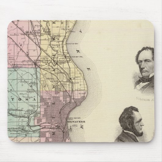 Karte des Landkreises Milwaukee, Staat von Wiscons Mousepad (Vorne)