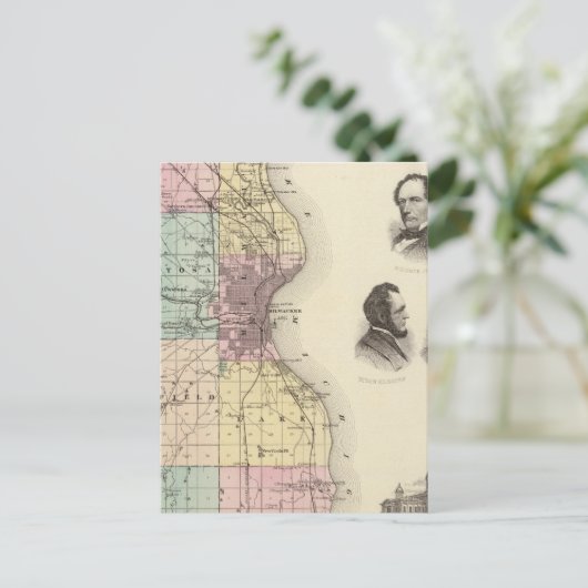 Karte des Landkreises Milwaukee, Staat Wisconsin (Stehend Vorderseite)