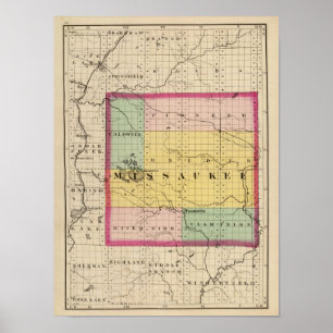 Karte des Landkreises Missaukee, Michigan Poster