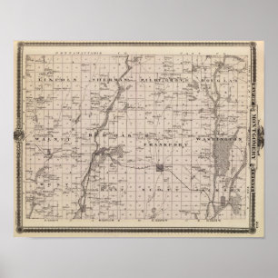 Karte des Landkreises Montgomery, Staat von Iowa Poster